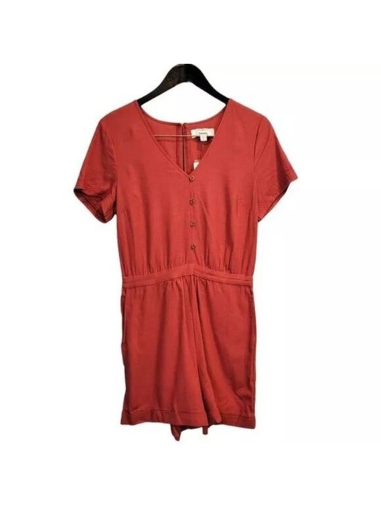 Sonoma Pants - Sonoma Now Gen Linen Blend Short Jumpsuit Romper Tera Rouge NWT